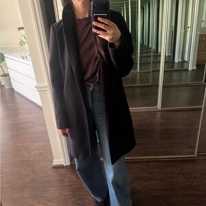 Halogen Black Tailored Pea Coat